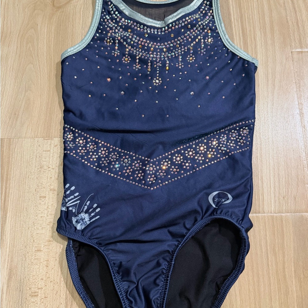 Navy Sparkle Rhinestone Gymnastics Leotard